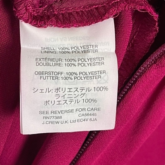 J. CREW DRAPEY WRAP BACK DEEP BERRY PINK WIDE LEG CROPPED SHORT SLEEVE JUMPSUIT - Picture 12 of 13